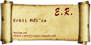 Erkli Róza névjegykártya